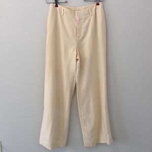 Ralph Lauren linen trouser pants fully lined, high rise and wide leg.
